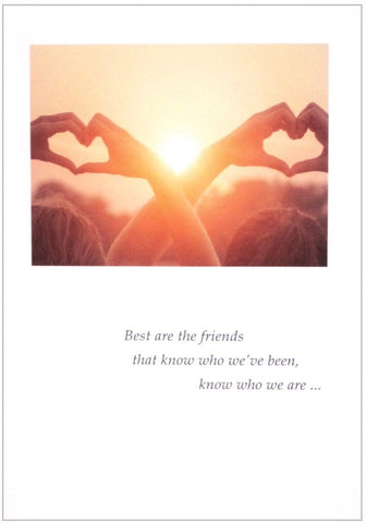 birthday card two hands making heart shapes sunrise