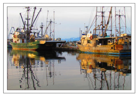 Valerie Taylor Greeting Card w/Envelope - Daybreak at the Comox Marina VT118