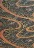 Japanese Chiyogami mulberry paper green & red wave design with accents of gold Japanese Chiyogami mulberry paper green & red wave design with accents of gold