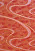 Japanese chiyogami, yuzen, mulberry or rice paper with a swirling design on an orange-red background. Japanese chiyogami, yuzen, mulberry or rice paper with a swirling design on an orange-red background.