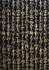 Japanese chiyogami, yuzen, mulberry rice paper with a design of gold kanji symbols on a black background. Japanese chiyogami, yuzen, mulberry rice paper with a design of gold kanji symbols on a black background.