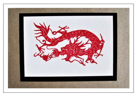 red dragon handmade paper Chinese papercut
