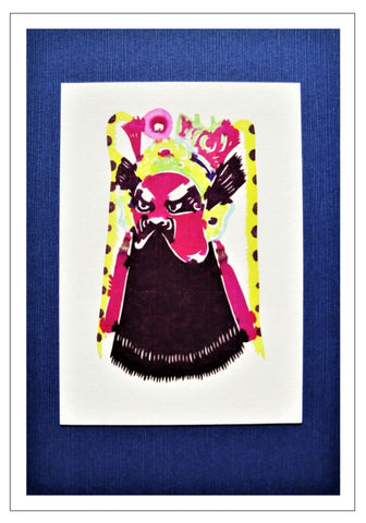 opera mask Chinese papercut handmade card