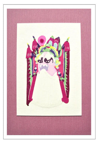 opera mask Chinese papercut handmade card