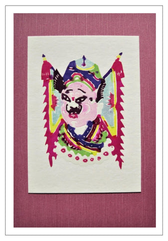 opera mask Chinese papercut handmade card