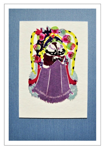 opera mask Chinese papercut handmade card