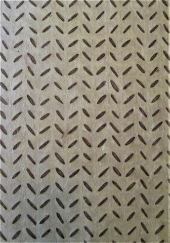 Lokta paper from Nepal, dark tire-like tread on olive green background