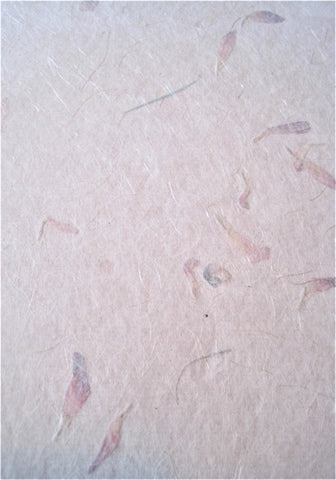 Lightweight white paper from India with silk strands and tamarind leaves embedded