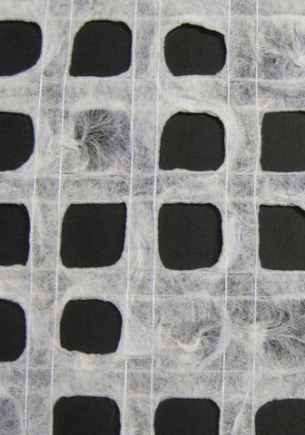 Mulberry paper from Thailand; ultralight gossamer white pulp on threads