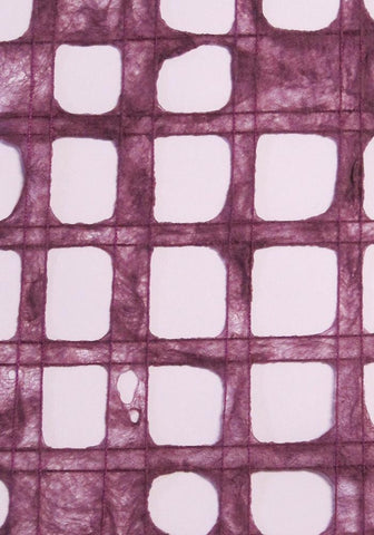 Mulberry paper from Thailand; ultralight gossamer purple pulp on threads
