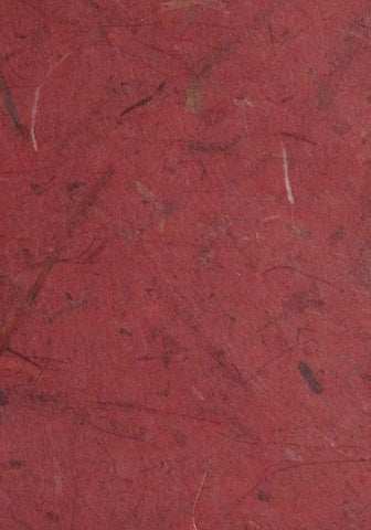 Mulberry paper from Thailand, banana inclusions in dark red background