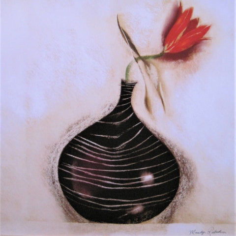 Marilyn Robertson Greeting Card Any Occasion - Tulip Black Vase STG028