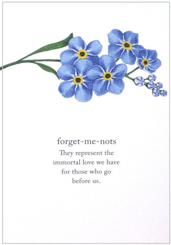 greeting card blue forget-me-knots sad condolences