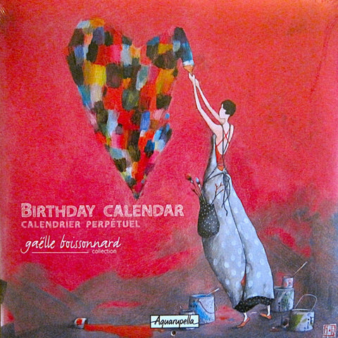 Gaelle Boissonnard Birthday Calendar Red / Calendrier d'Anniversaire