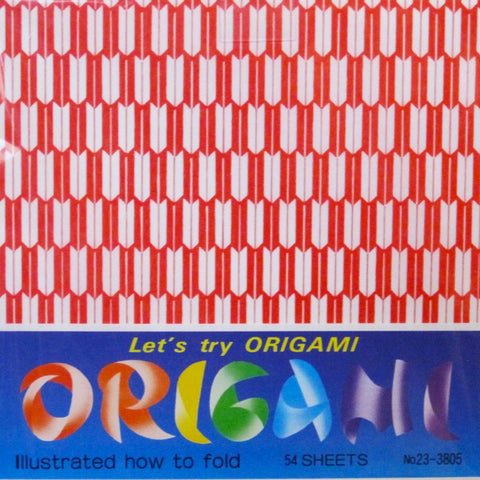 6 x 6 inch pack origami paper red arrow design