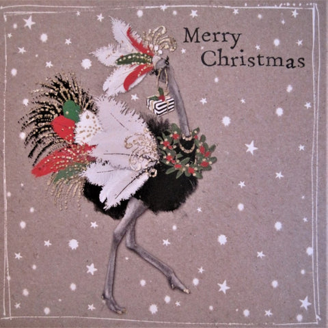 Christmas Ostrich Greeting Card     Fan008