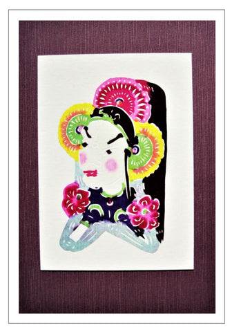 opera mask Chinese papercut handmade card