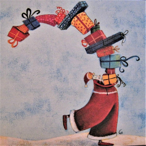 Christmas Card - Santa Has the Load by Marie Cardouat   GC007