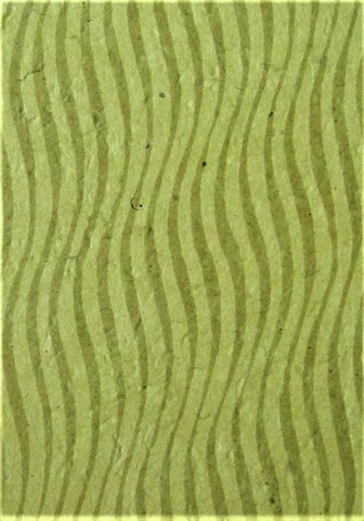 Lokta paper from Nepal, green zebra stripe pattern