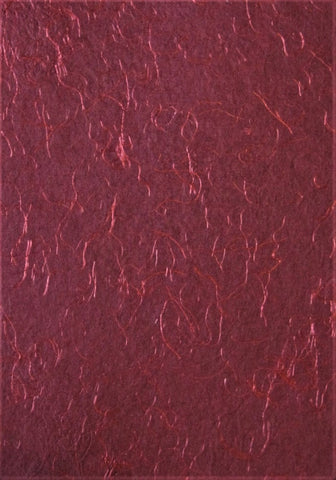 Paper from India, burgandy red with embedded silk strands