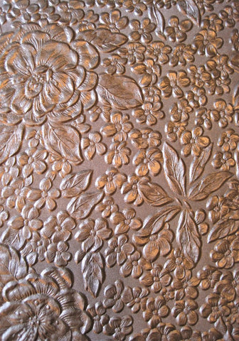 Paper from India, deep embossing of golden flowers