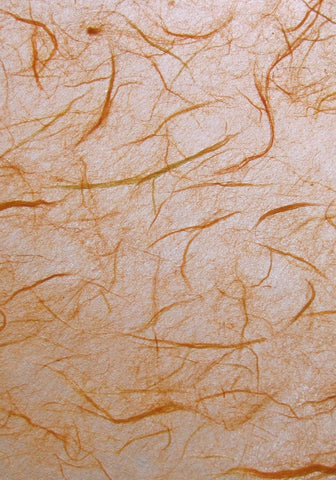 Unryu mulberry paper with silk strands from Thailand, orange