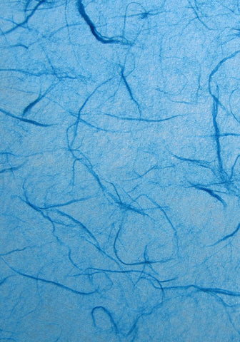 Unryu mulberry paper with silk strands from Thailand, turquoise blue